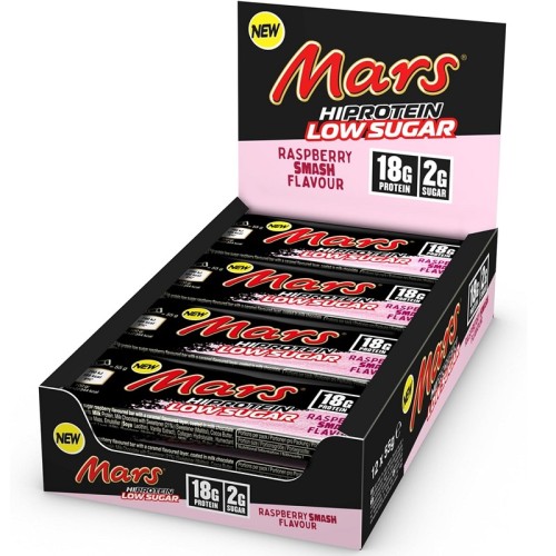 Mars Protein Mars Low Sugar High Protein Bar - Raspberry Smash, 1x55 Grams/12 bars box/